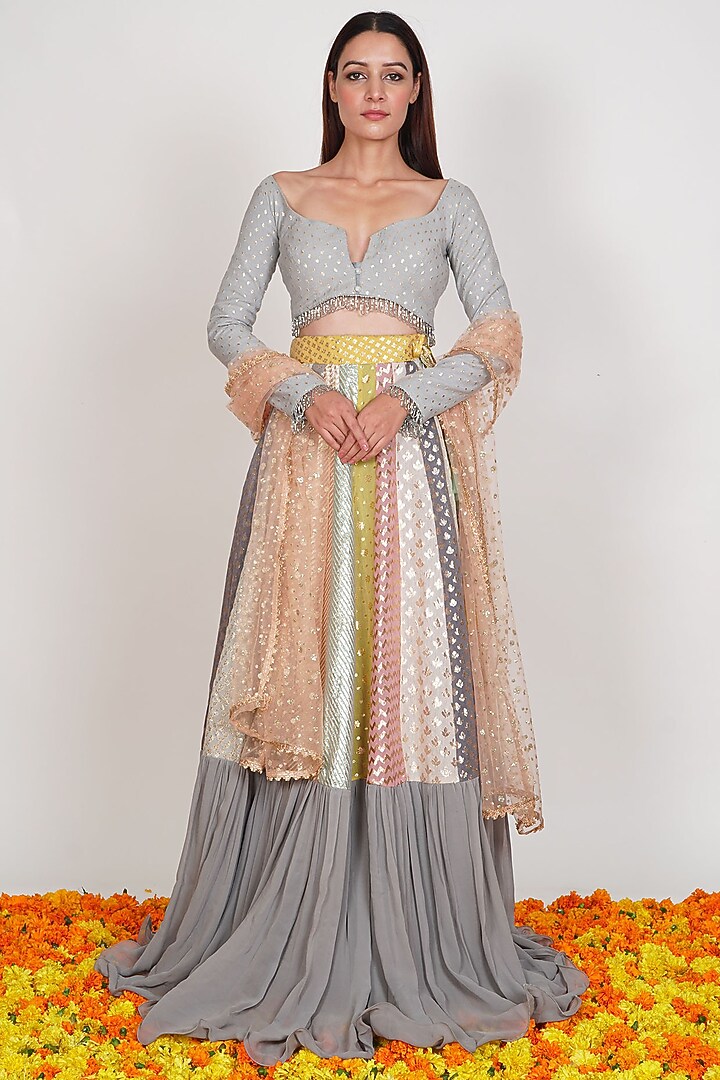 Multi Colored Wedding Lehenga Set by Rishi & Vibhuti at Pernia's Pop Up Shop