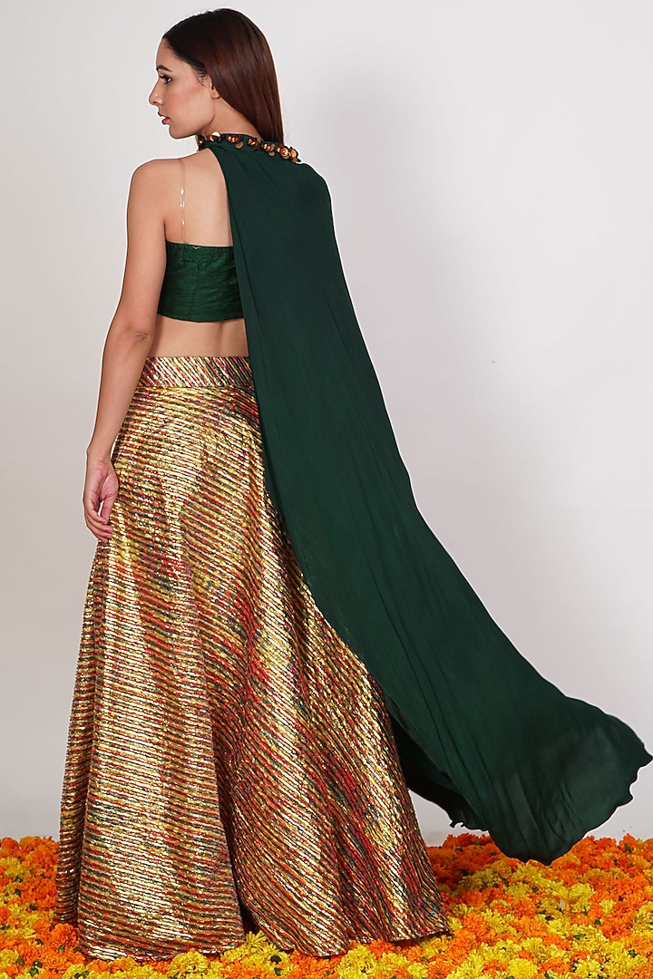 Poppy Embroidered Cape Set by Rishi & Vibhuti at Pernia's Pop Up Shop