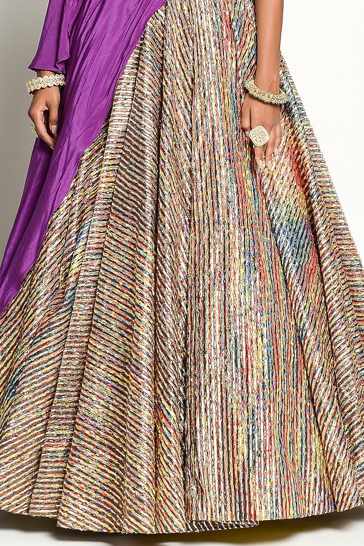 Beige Embroidered Wedding Lehenga Set by Rishi & Vibhuti at Pernia's Pop Up Shop