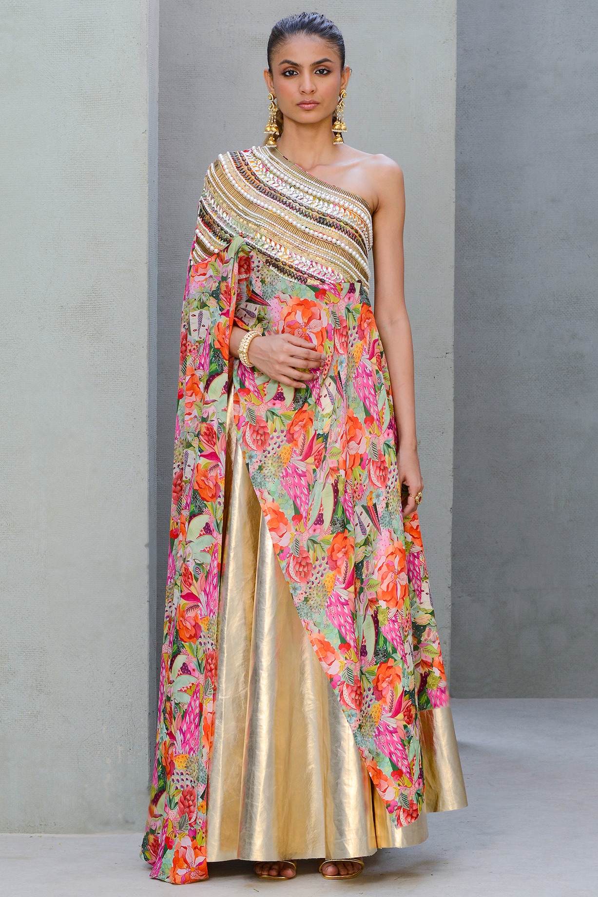 Vaani Semi Formal Crepe Fabric Co-Ord Set With All Over Placement Print