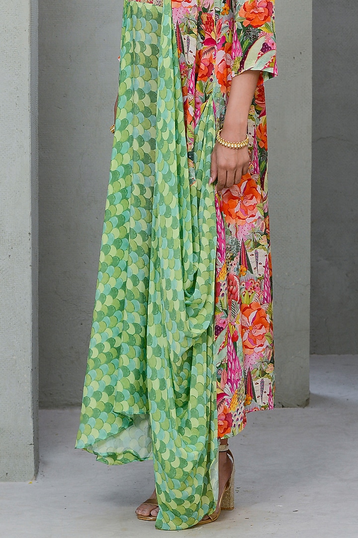 Multi-Colored Crepe Printed Kurta by Rishi & Vibhuti at Pernia's Pop Up Shop