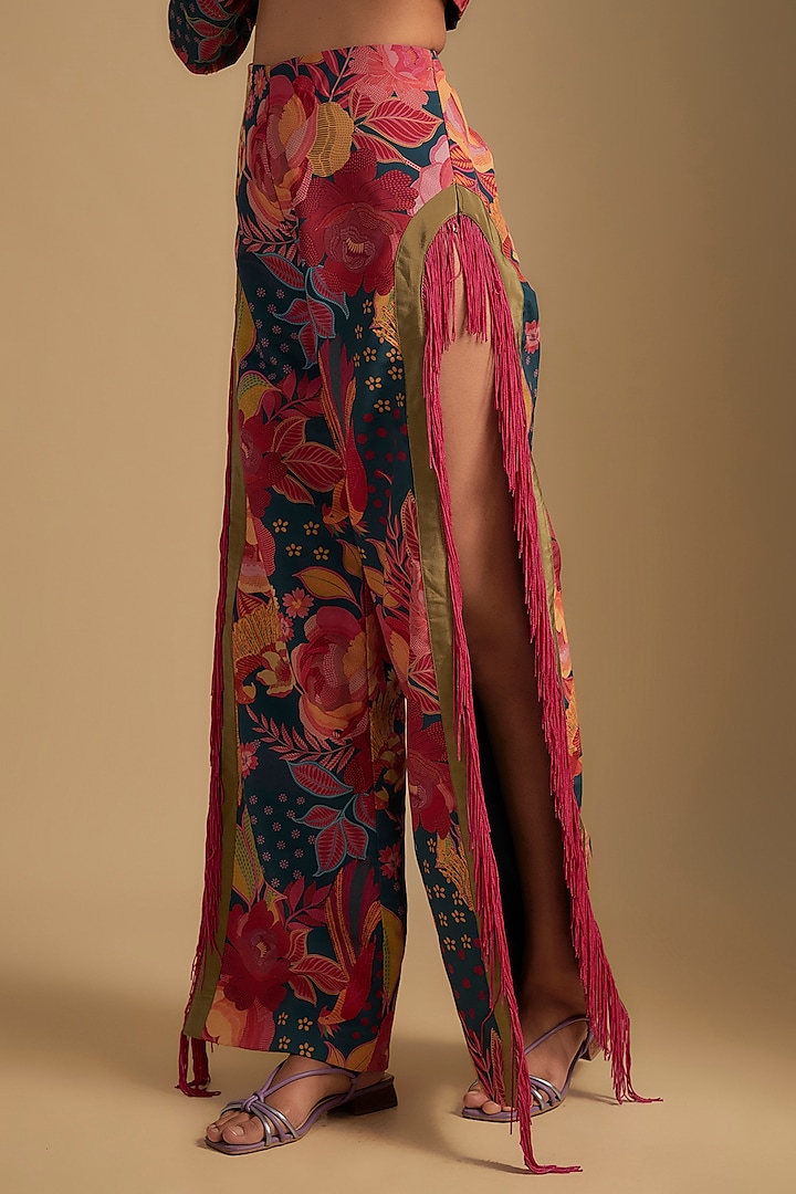 Multi-Colored Crepe Hand Embroidered Co-Ord Set by Rishi & Vibhuti at Pernia's Pop Up Shop