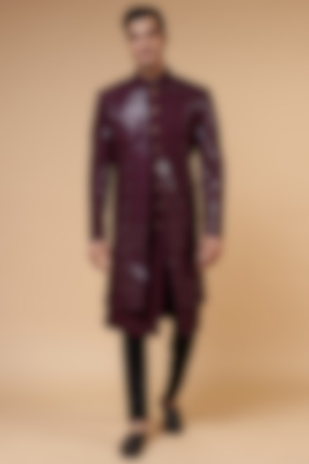 Wine Imported Suiting Indo-Western Set by RIYAASAT at Pernia's Pop Up Shop