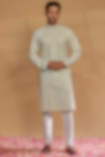 Pastel Blue Lucknowi Georgette Kurta Set by RIYAASAT at Pernia's Pop Up Shop