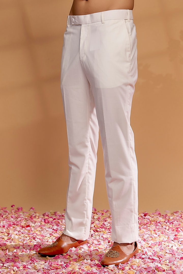 Mauve Silk Embroidered Bandhgala Set by RIYAASAT at Pernia's Pop Up Shop