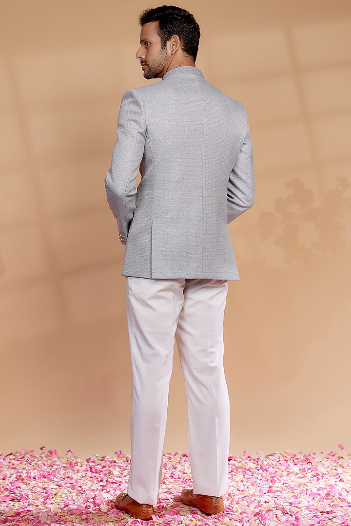 Lavender Jacquard Embroidered Jodhpuri Set by RIYAASAT at Pernia's Pop Up Shop