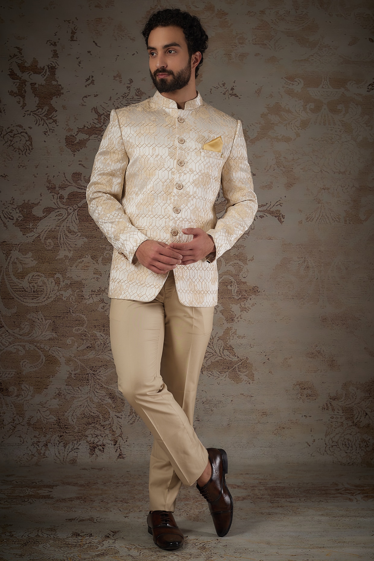 Beige hot sale jodhpuri suit