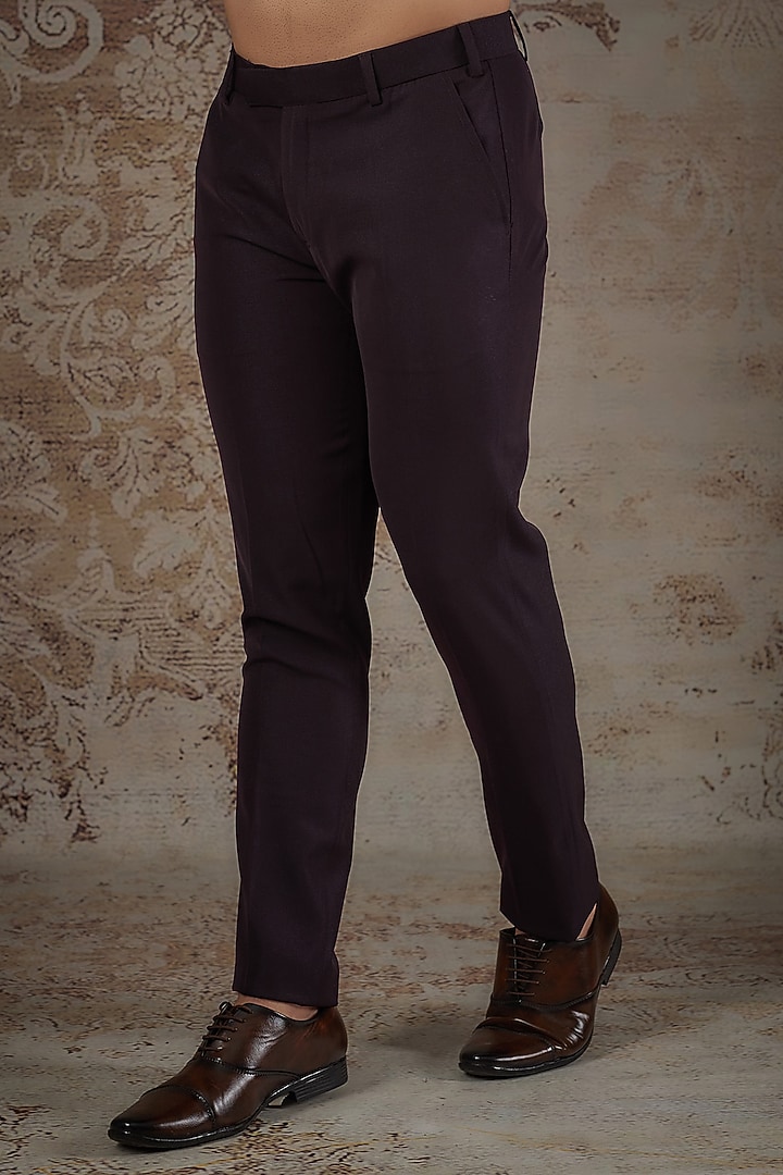 Burgundy Japanese Fabric Jodhpuri Set by RIYAASAT at Pernia's Pop Up Shop