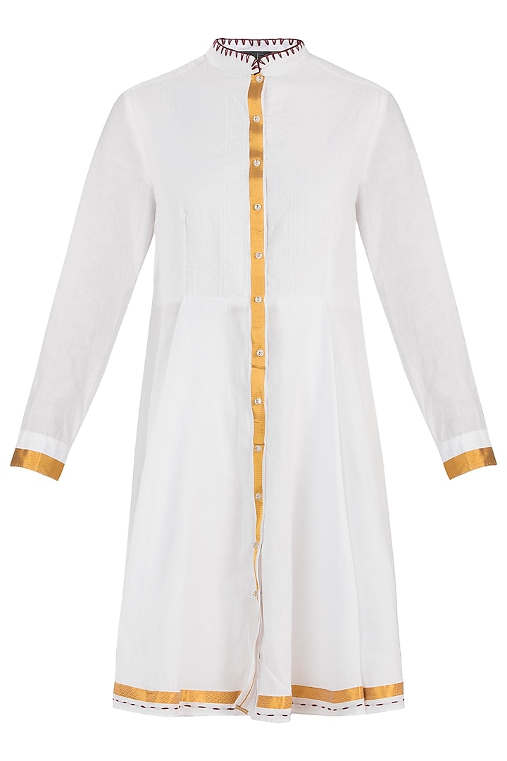 White Handloom Tunic by RINA DHAKA
