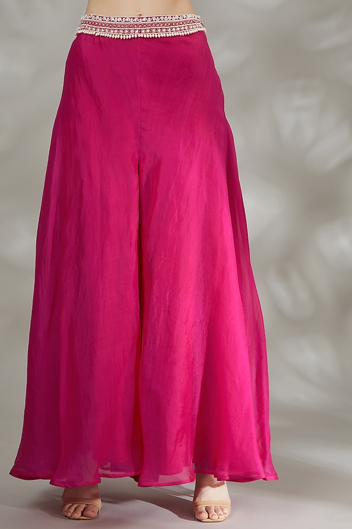 Fuchsia Embroidered Wedding Sharara Set by Ridhima Bhasin at Pernia's Pop Up Shop