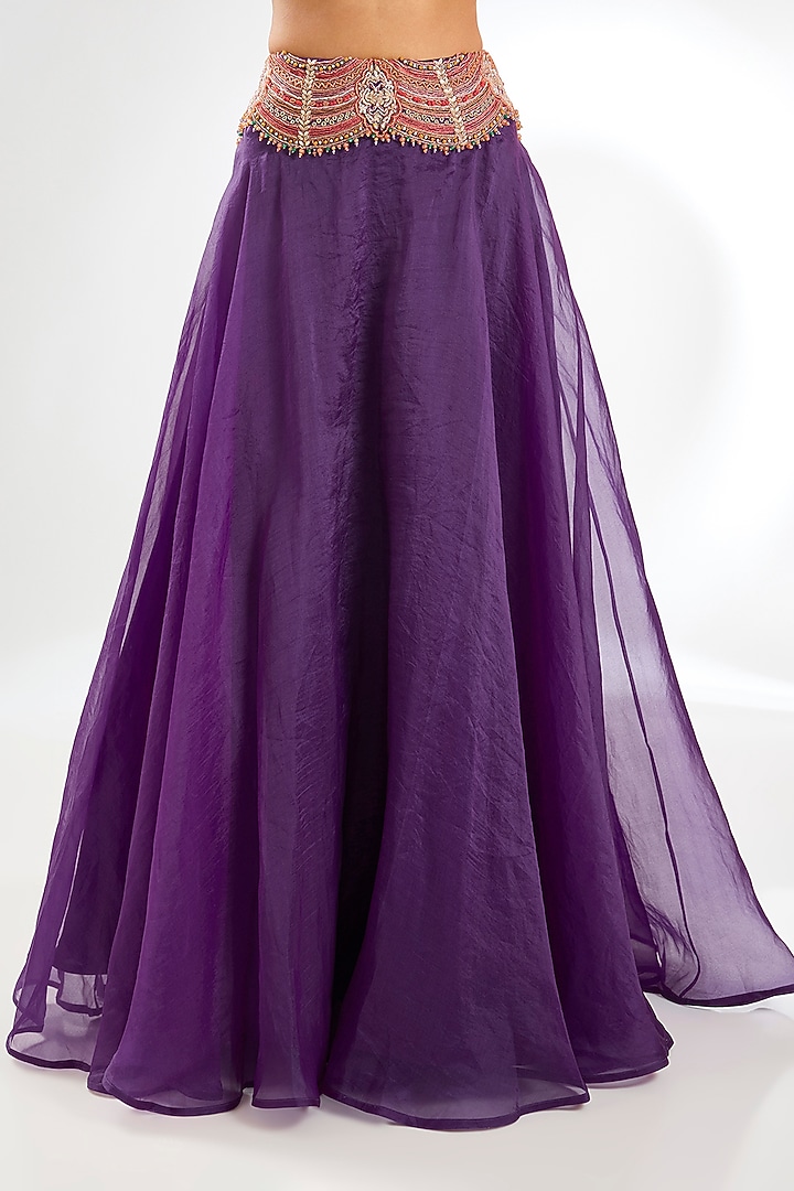 Purple Organza Wedding Lehenga Set by Ridhima Bhasin at Pernia's Pop Up Shop