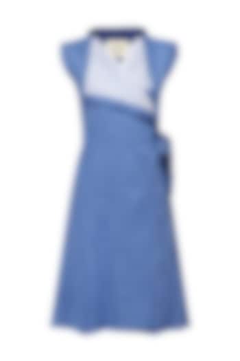 Blue Knotted Tie Up Dress by Ritesh Kumar