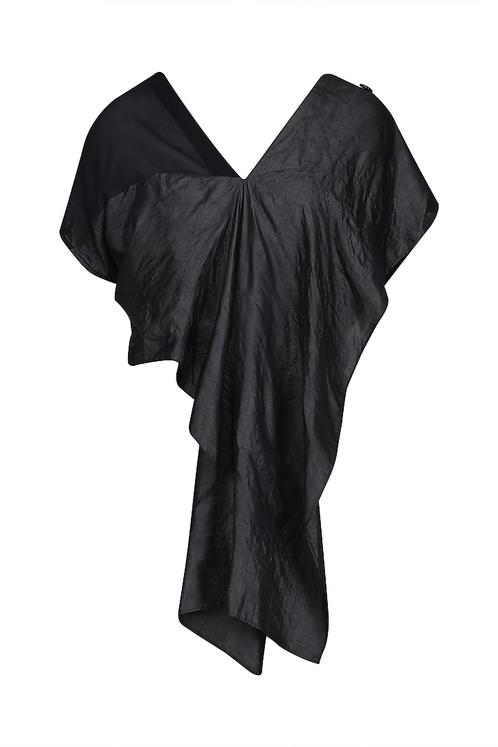 Black convertible drape panel tunic available only at Pernia's Pop Up Shop.