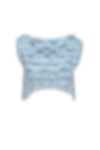 Ice blue flow textured crop top available only at Pernia's Pop Up Shop.