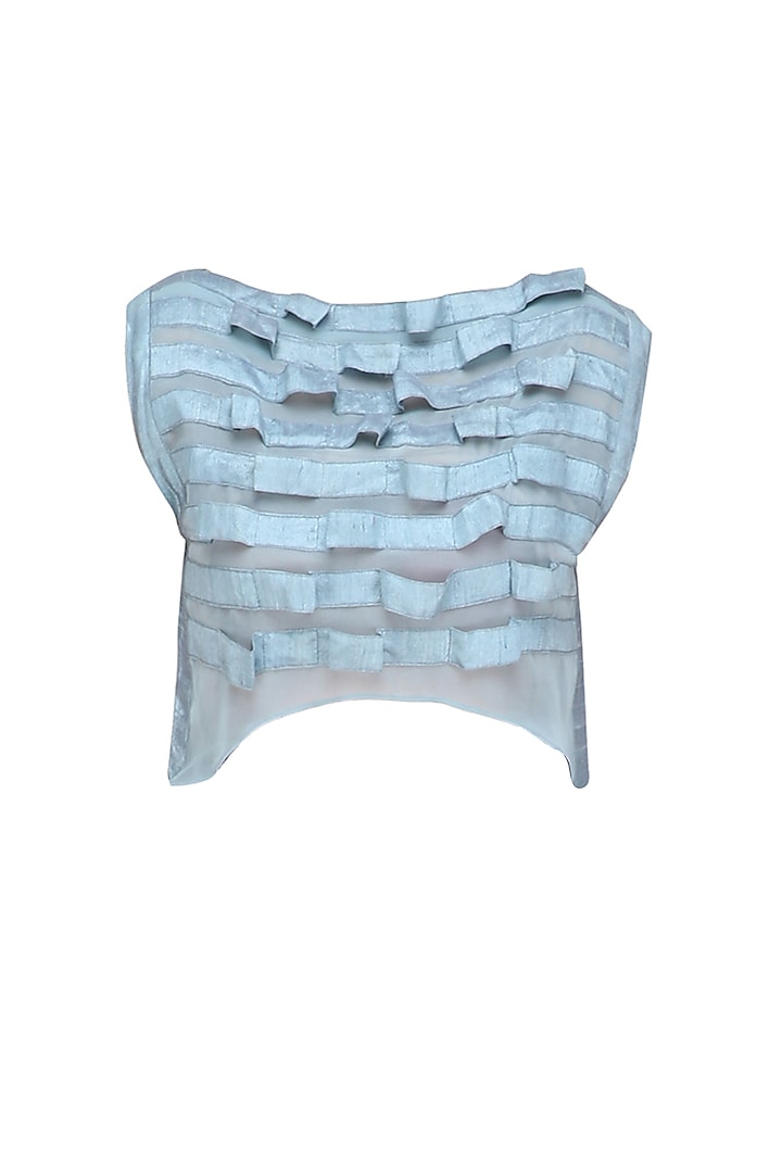 Ice blue flow textured crop top available only at Pernia's Pop Up Shop.