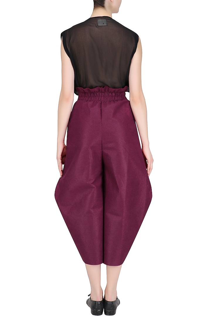 Plum tapered hem wide pants available only at Pernia's Pop Up Shop.