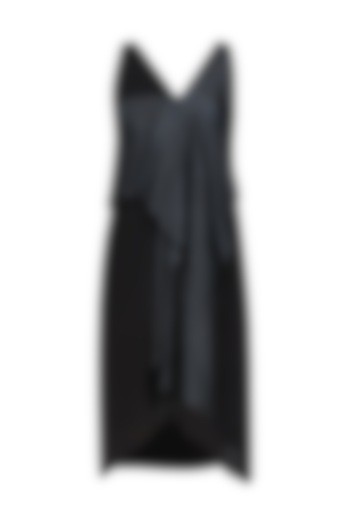 Black Convertible Drape Panel Dress by Ritesh Kumar