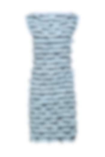 Black and Ice Blue Flow Textured Dress by Ritesh Kumar