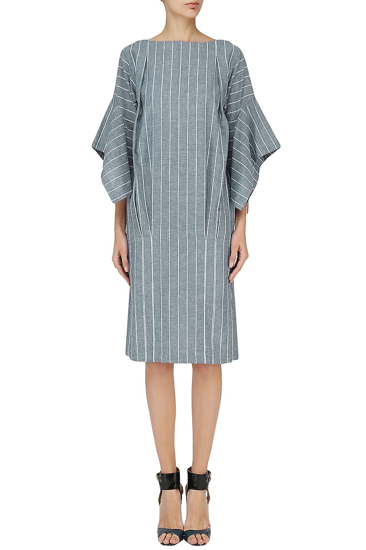 Blue and white striped shift dress available only at Pernia's Pop Up Shop.