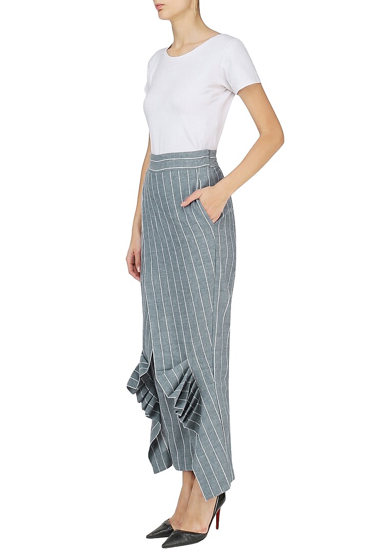 Blue and white striped wrap pants available only at Pernia's Pop Up Shop.
