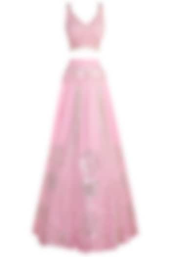 Pink embroidered lehenga set available only at Pernia's Pop Up Shop.