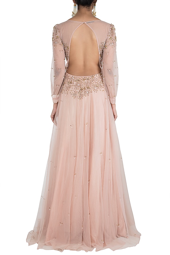 Peach embroidered gown available only at Pernia's Pop Up Shop.