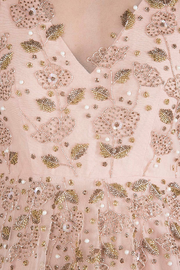 Peach embroidered gown available only at Pernia's Pop Up Shop.