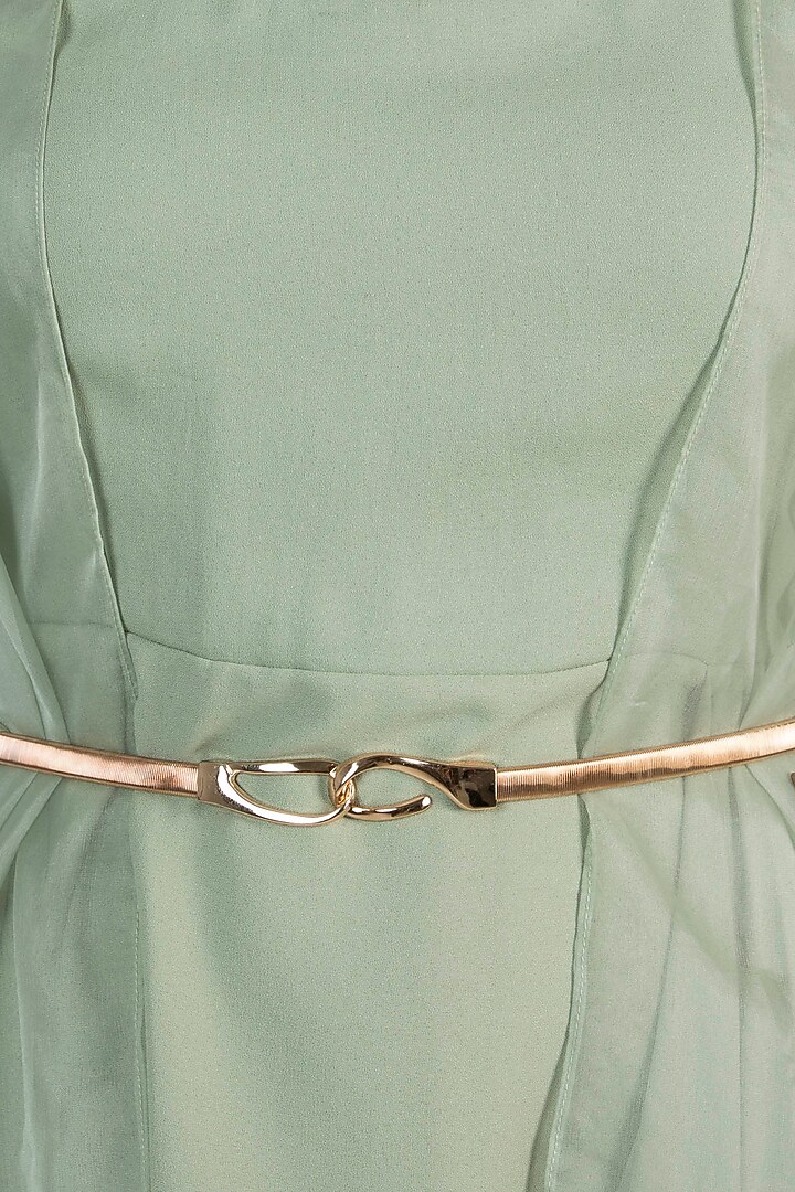 Sage Green Bodysuit With Kimono Style Cape by Rishi & Vibhuti at Pernia's Pop Up Shop