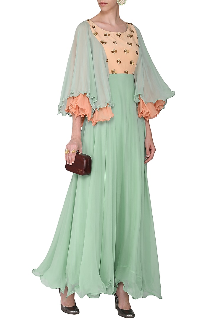mint green and peach dress Captiva Collection #202627- $90 – Budget-Bride