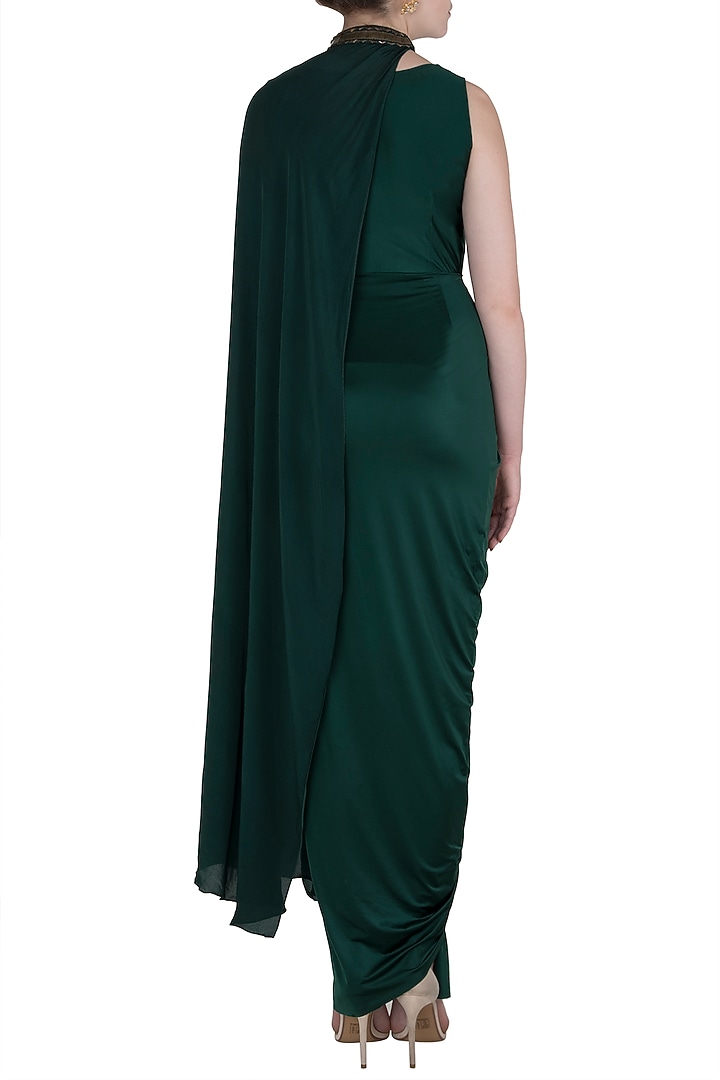 Bottle green drape body suit available only at Pernia's Pop Up Shop.