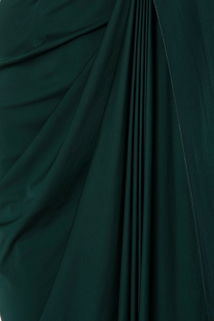 Bottle green drape body suit available only at Pernia's Pop Up Shop.