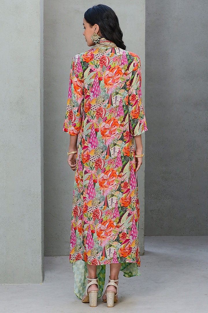 Multi-Colored Crepe Printed Kurta by Rishi & Vibhuti at Pernia's Pop Up Shop