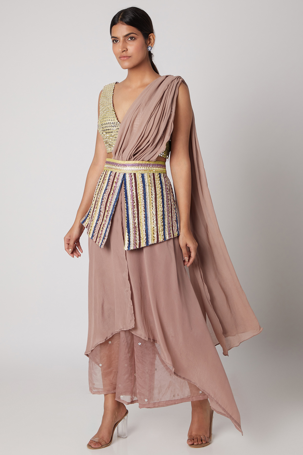 drape palazzo dress