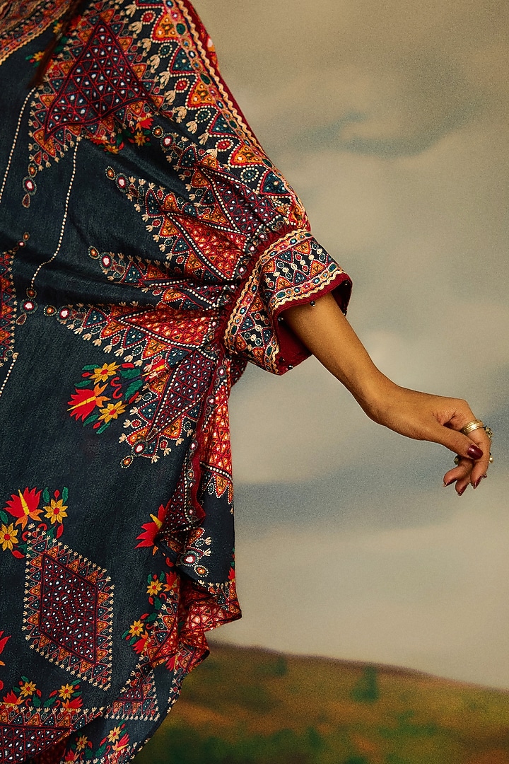 Charcoal Silk Printed Shirt by Rajdeep Ranawat at Pernia's Pop Up Shop