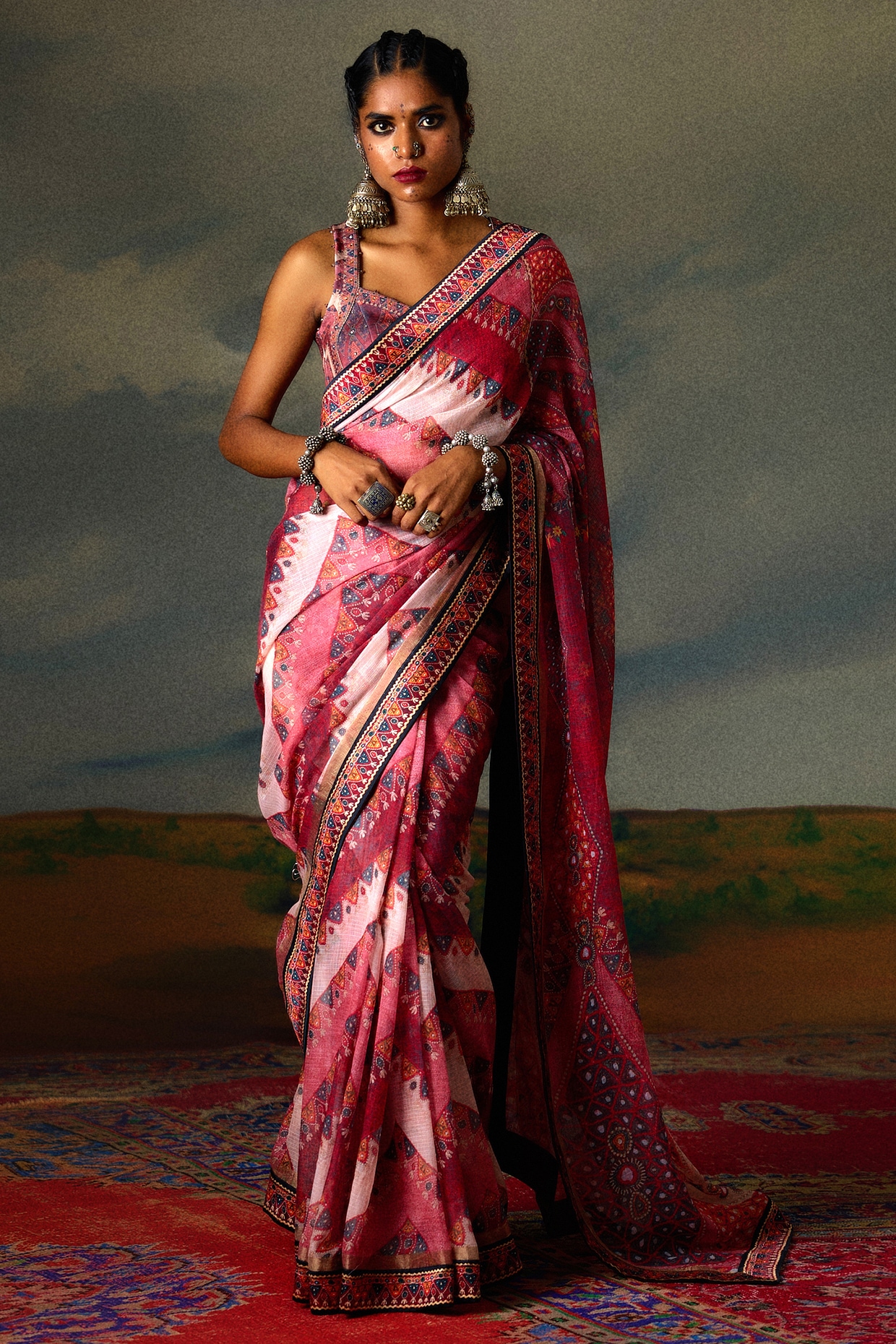 Pure kanjeevaram silk saree with Plain Rani colour with zari Border