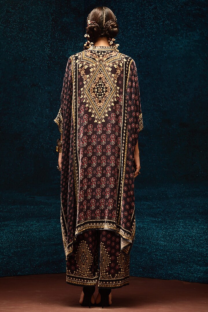 Burgundy Silk Velvet Tunic by Rajdeep Ranawat at Pernia's Pop Up Shop