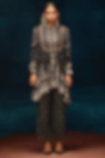 Black Silk Velvet Tunic by Rajdeep Ranawat at Pernia's Pop Up Shop