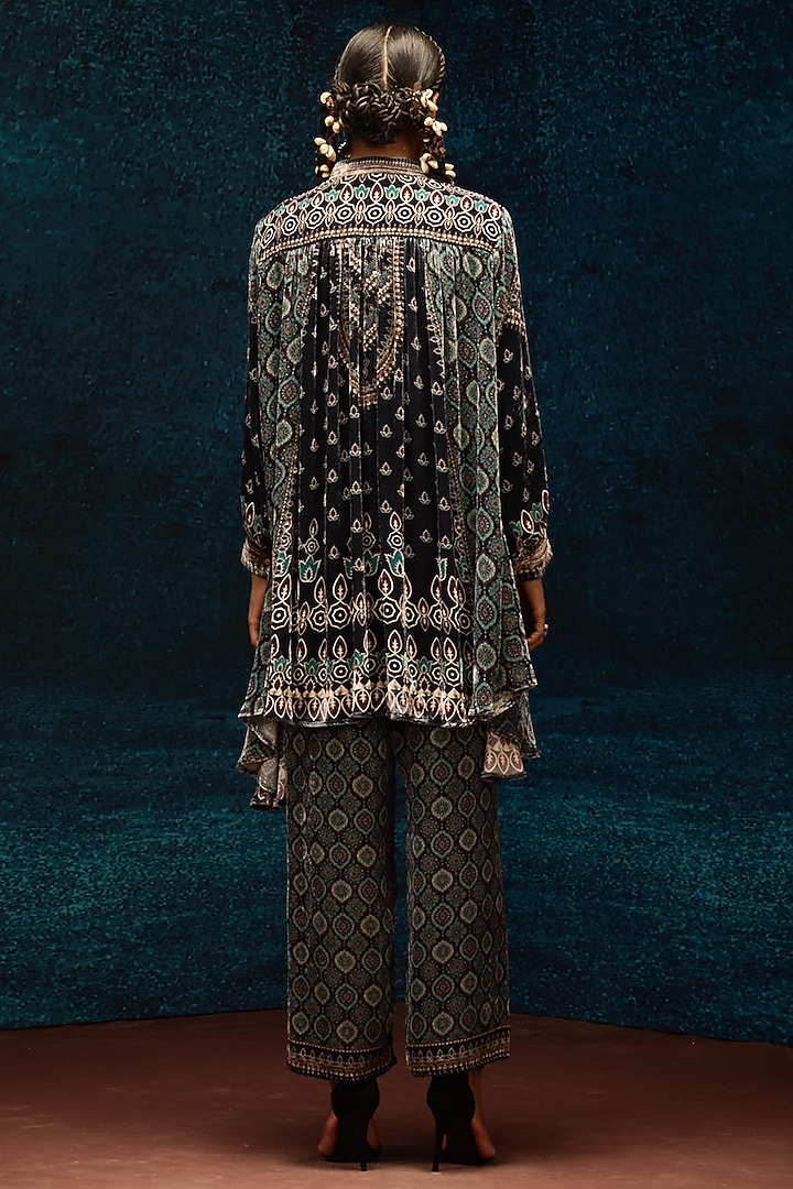 Black Silk Velvet Tunic by Rajdeep Ranawat at Pernia's Pop Up Shop