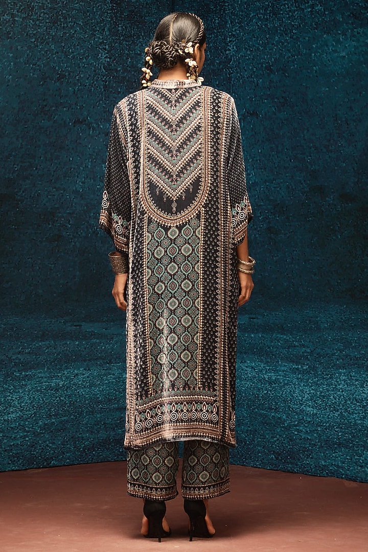 Black Silk Velvet Tunic by Rajdeep Ranawat at Pernia's Pop Up Shop