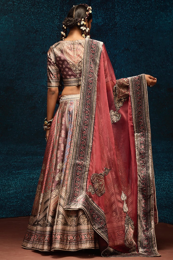 Multi-Colored Brocade Printed Wedding Lehenga Set by Rajdeep Ranawat at Pernia's Pop Up Shop