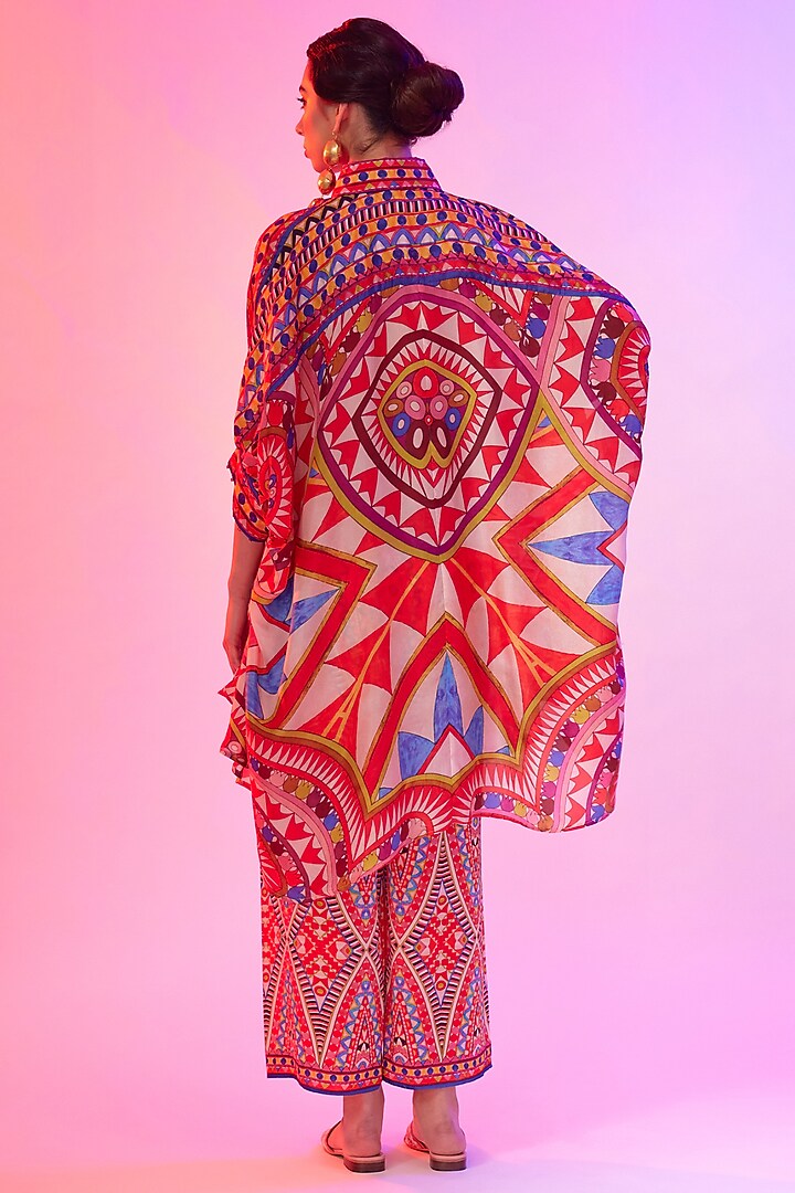 Candy Cream Silk Printed Co-Ord Set by Rajdeep Ranawat at Pernia's Pop Up Shop