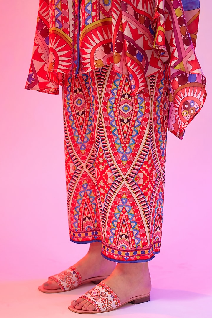 Candy Cream Silk Printed Co-Ord Set by Rajdeep Ranawat at Pernia's Pop Up Shop