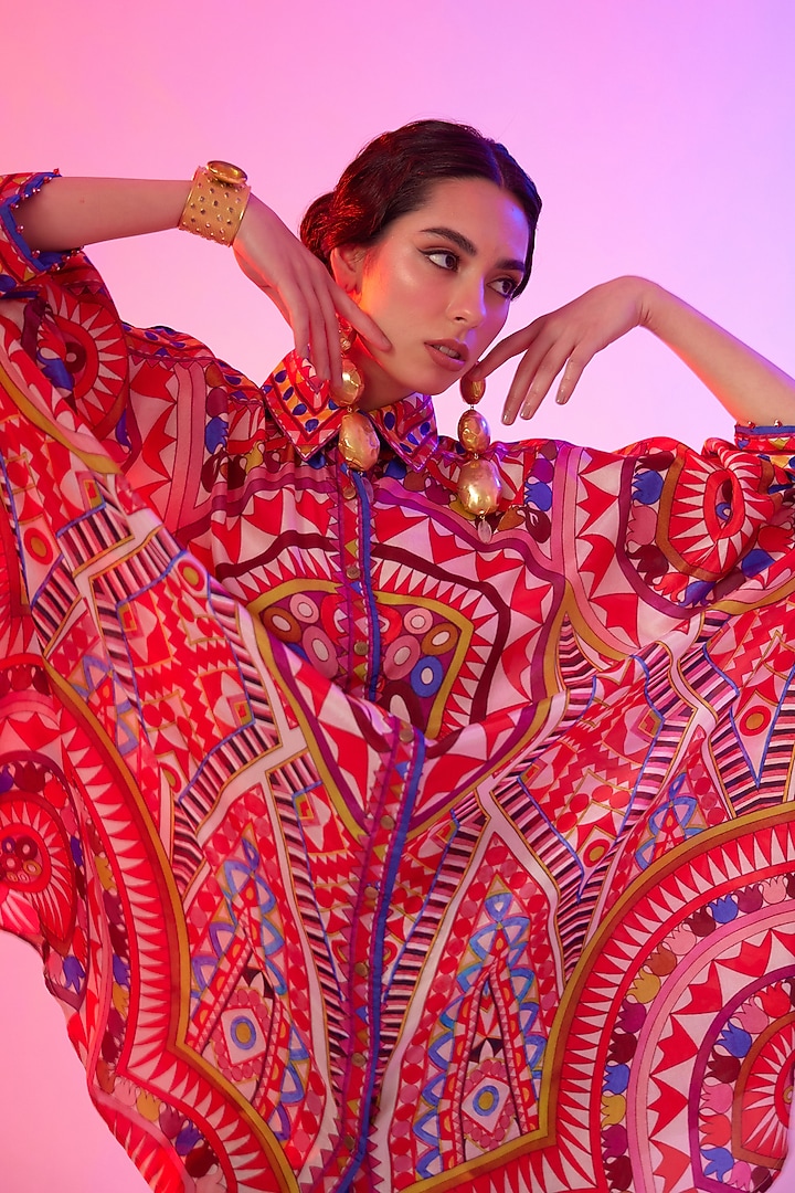 Candy Cream Silk Printed Co-Ord Set by Rajdeep Ranawat at Pernia's Pop Up Shop