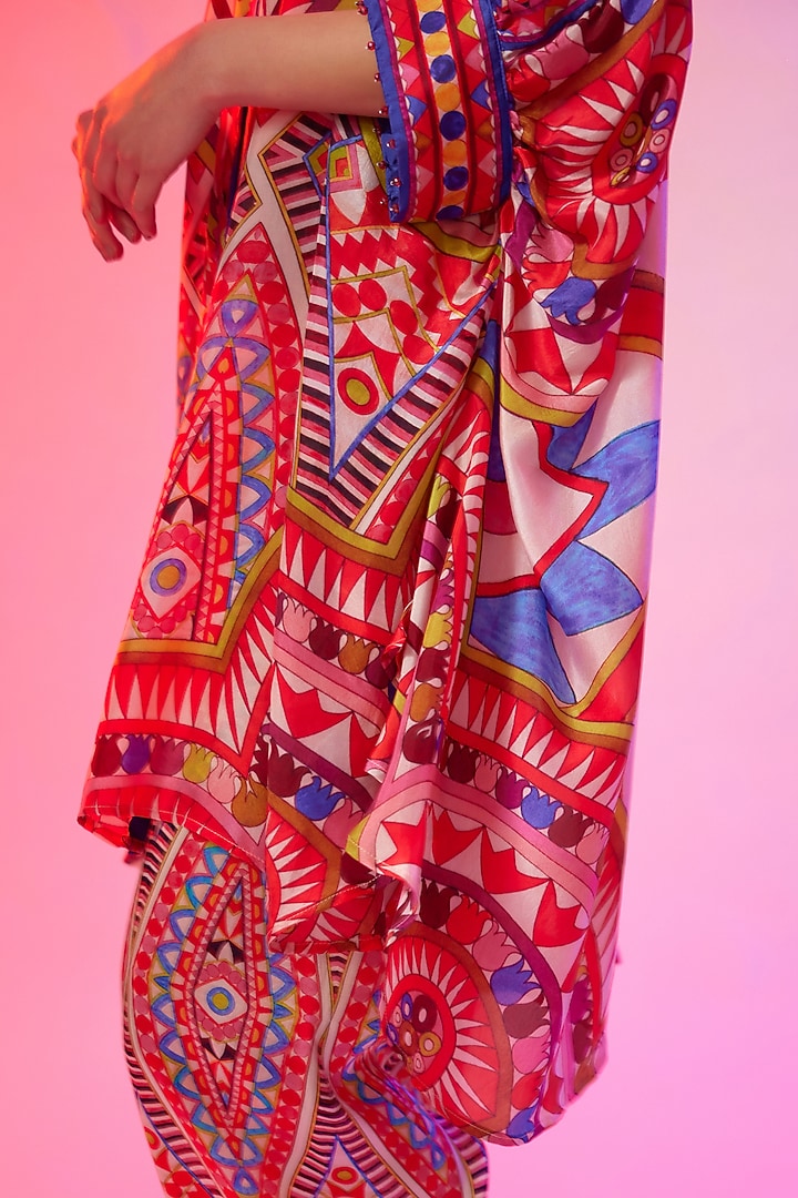 Candy Cream Silk Printed Co-Ord Set by Rajdeep Ranawat at Pernia's Pop Up Shop