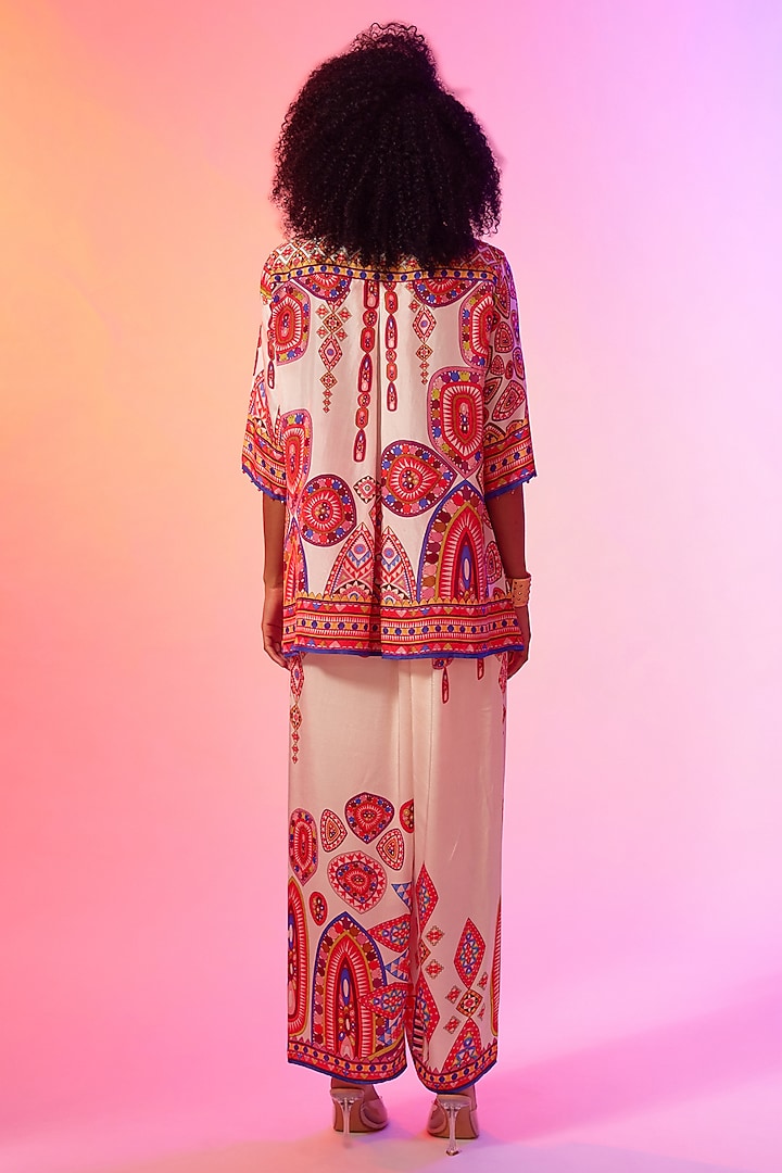 Candy Cream Silk Printed Co-Ord Set by Rajdeep Ranawat at Pernia's Pop Up Shop