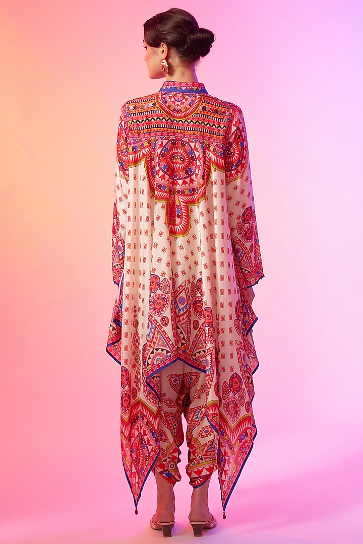 Candy Cream Silk Printed Dhoti set by Rajdeep Ranawat at Pernia's Pop Up Shop