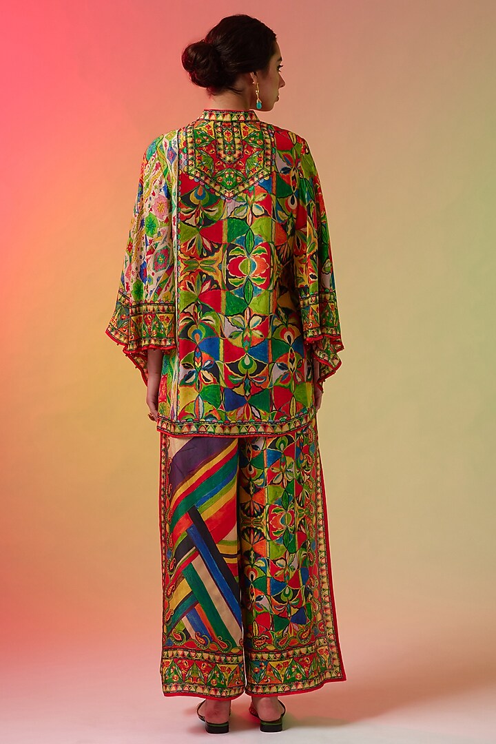 Multi-Colored Silk Printed Tunic Set by Rajdeep Ranawat at Pernia's Pop Up Shop