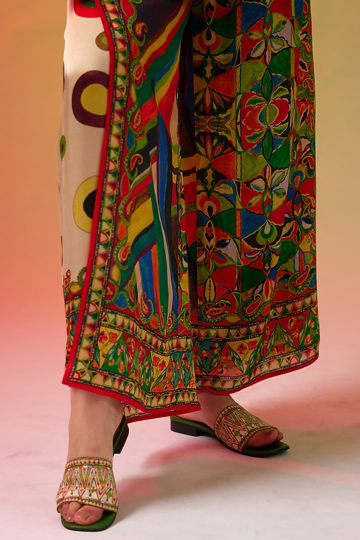 Multi-Colored Silk Printed Tunic Set by Rajdeep Ranawat at Pernia's Pop Up Shop