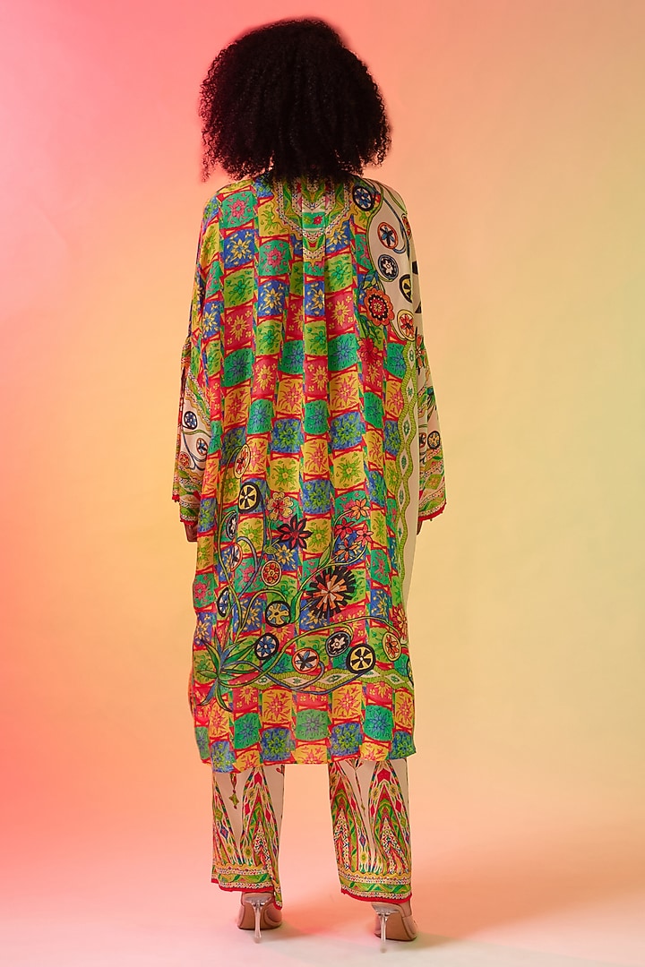 Multi-Colored Silk Printed Tunic Set by Rajdeep Ranawat at Pernia's Pop Up Shop