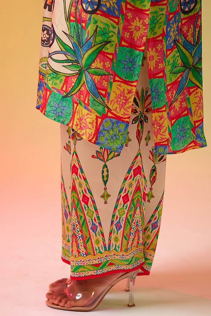 Multi-Colored Silk Printed Tunic Set by Rajdeep Ranawat at Pernia's Pop Up Shop